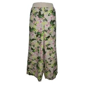 J. Jill Tropical Print Cropped Pants - Green and Pink